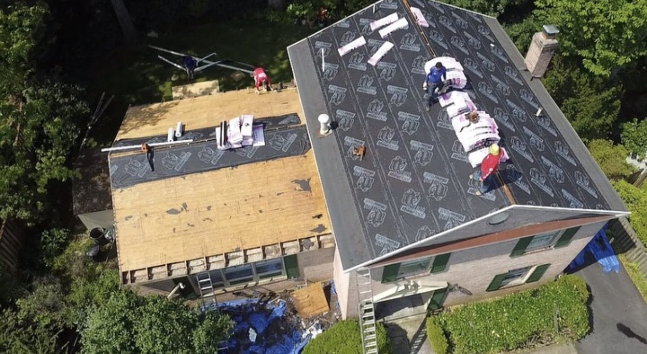 Roof installation in progress